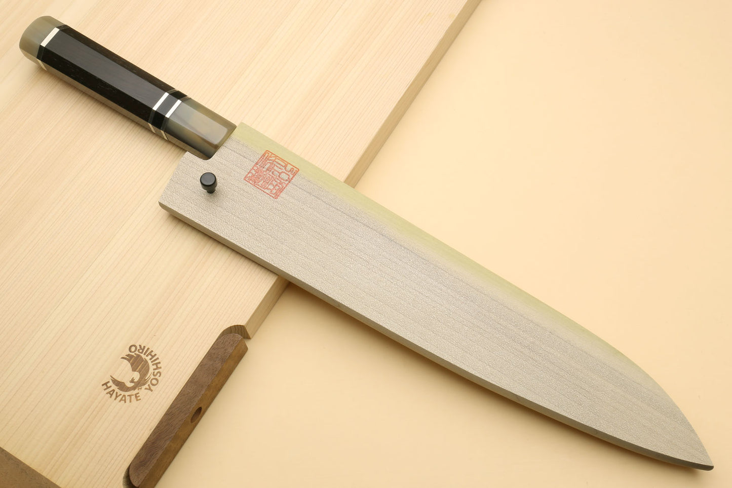 Yoshihiro Hayate ZDP-189 Super High Carbon Stainless Steel Damascus Gyuto Chef Knife Octagonal Ebony Wood Handle with Triple Ring