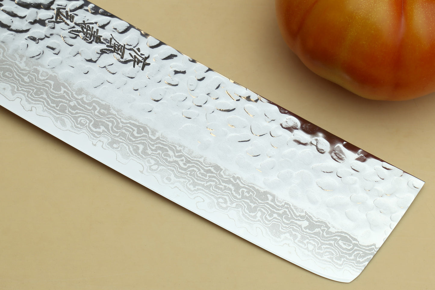 Yoshihiro VG-10 46 Layers Hammered Damascus Nakiri Japanese Vegetable Knife (6.5" (165mm)) (Ambrosia Handle)