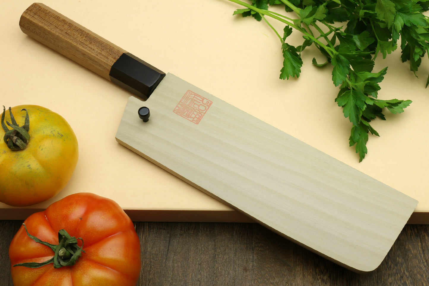 Yoshihiro VG-10 46 Layers Hammered Damascus Nakiri Japanese Vegetable Knife (6.5" (165mm)) (Ambrosia Handle)