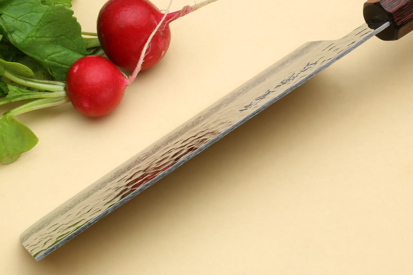 Yoshihiro VG-10 46 Layers Hammered Damascus Nakiri Japanese Vegetable Knife (6.5" (165mm)) (Rosewood Handle)