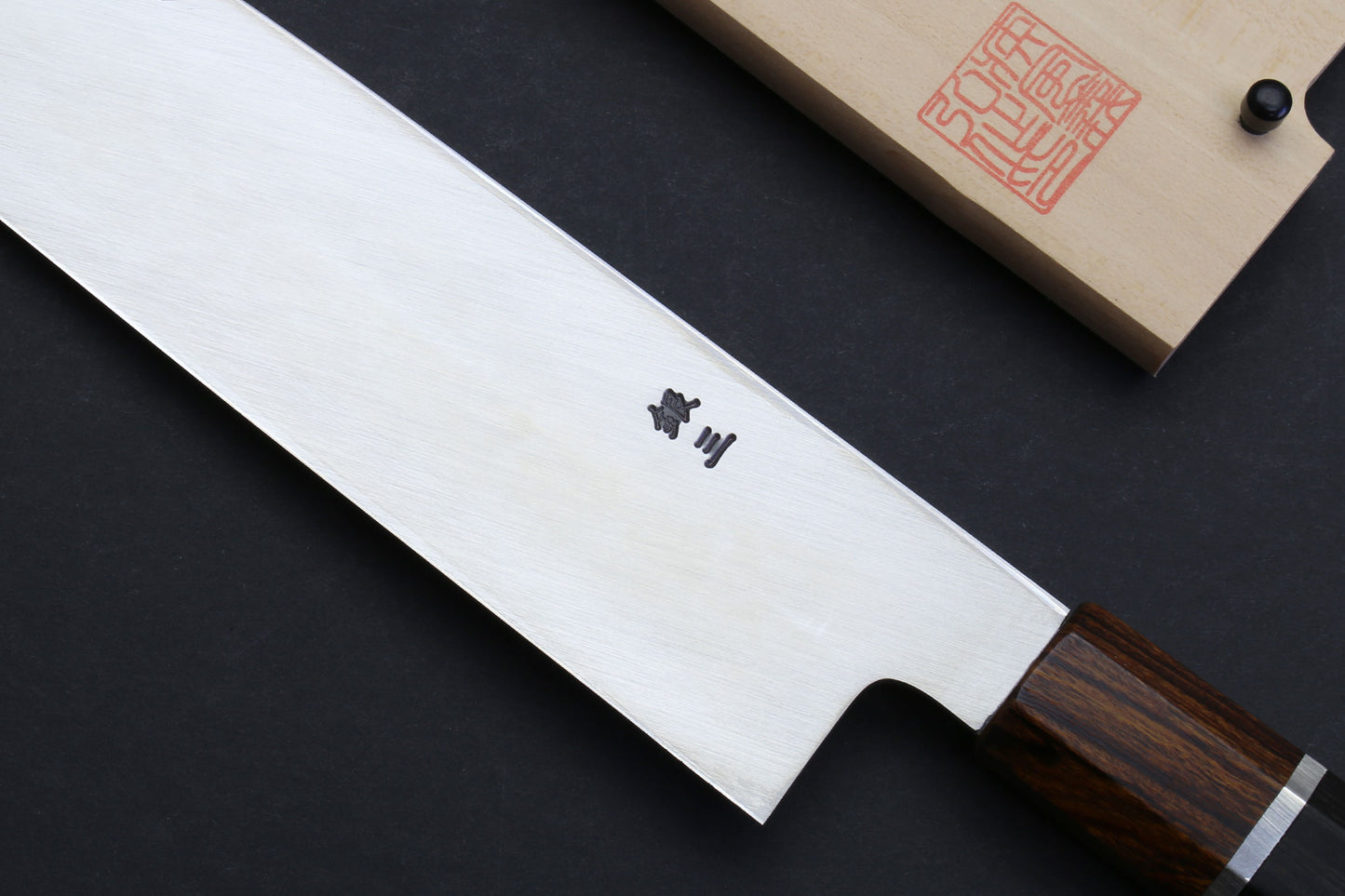 Yoshihiro Ginsan Mirror Polished Stain Resistant Kama Usuba Traditional Japanese Vegetable Chopping Chef Knife Ebony Handle with Silver Ring