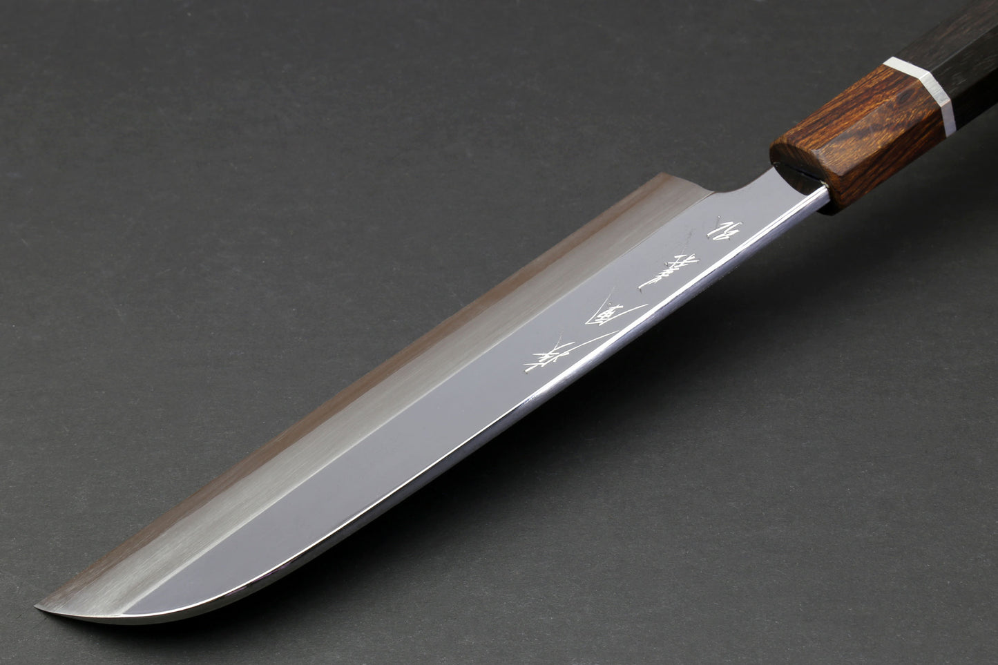 Yoshihiro Ginsan Mirror Polished Stain Resistant Kama Usuba Traditional Japanese Vegetable Chopping Chef Knife Ebony Handle with Silver Ring