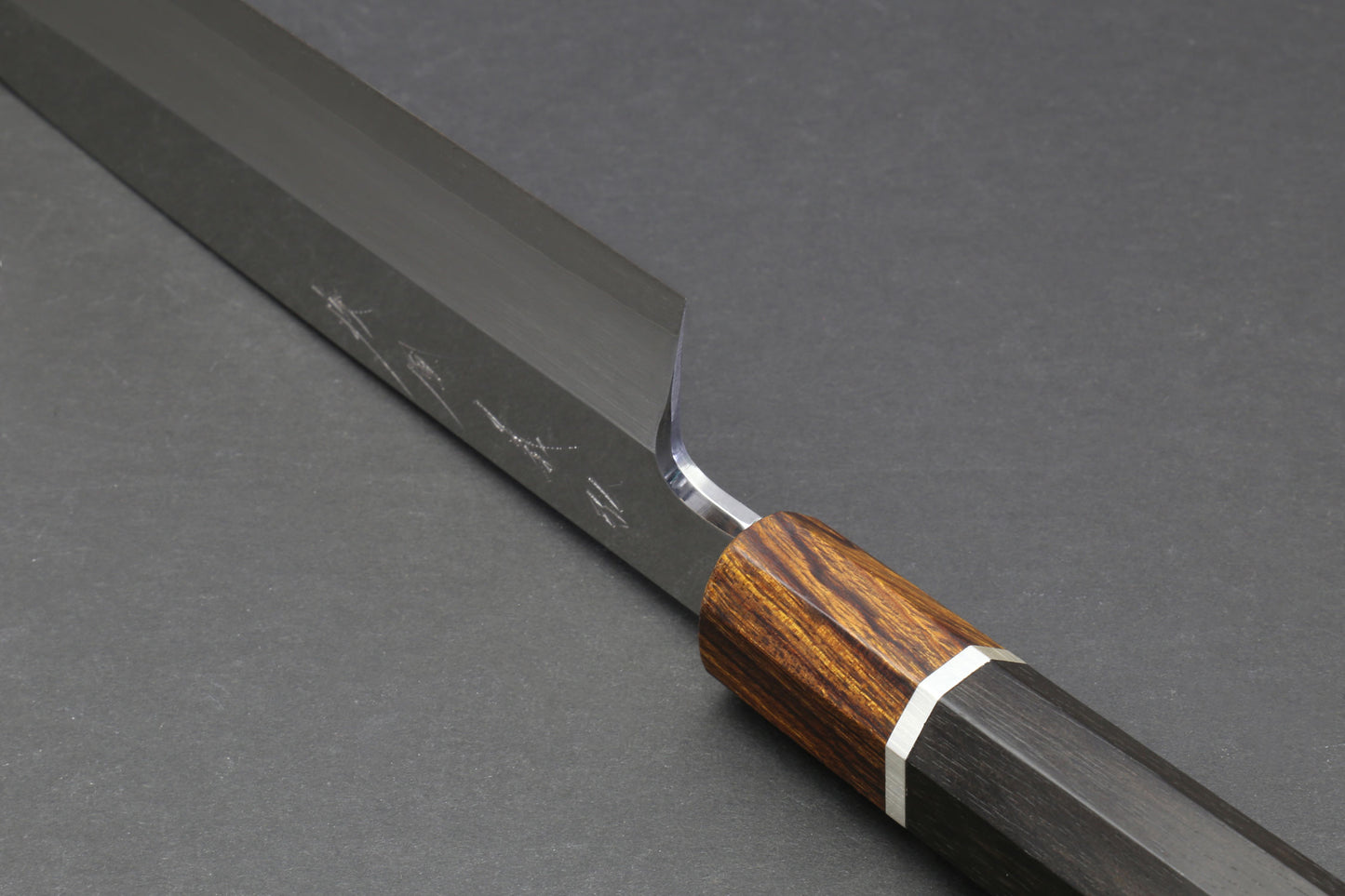 Yoshihiro Ginsan Mirror Polished Stain Resistant Kama Usuba Traditional Japanese Vegetable Chopping Chef Knife Ebony Handle with Silver Ring