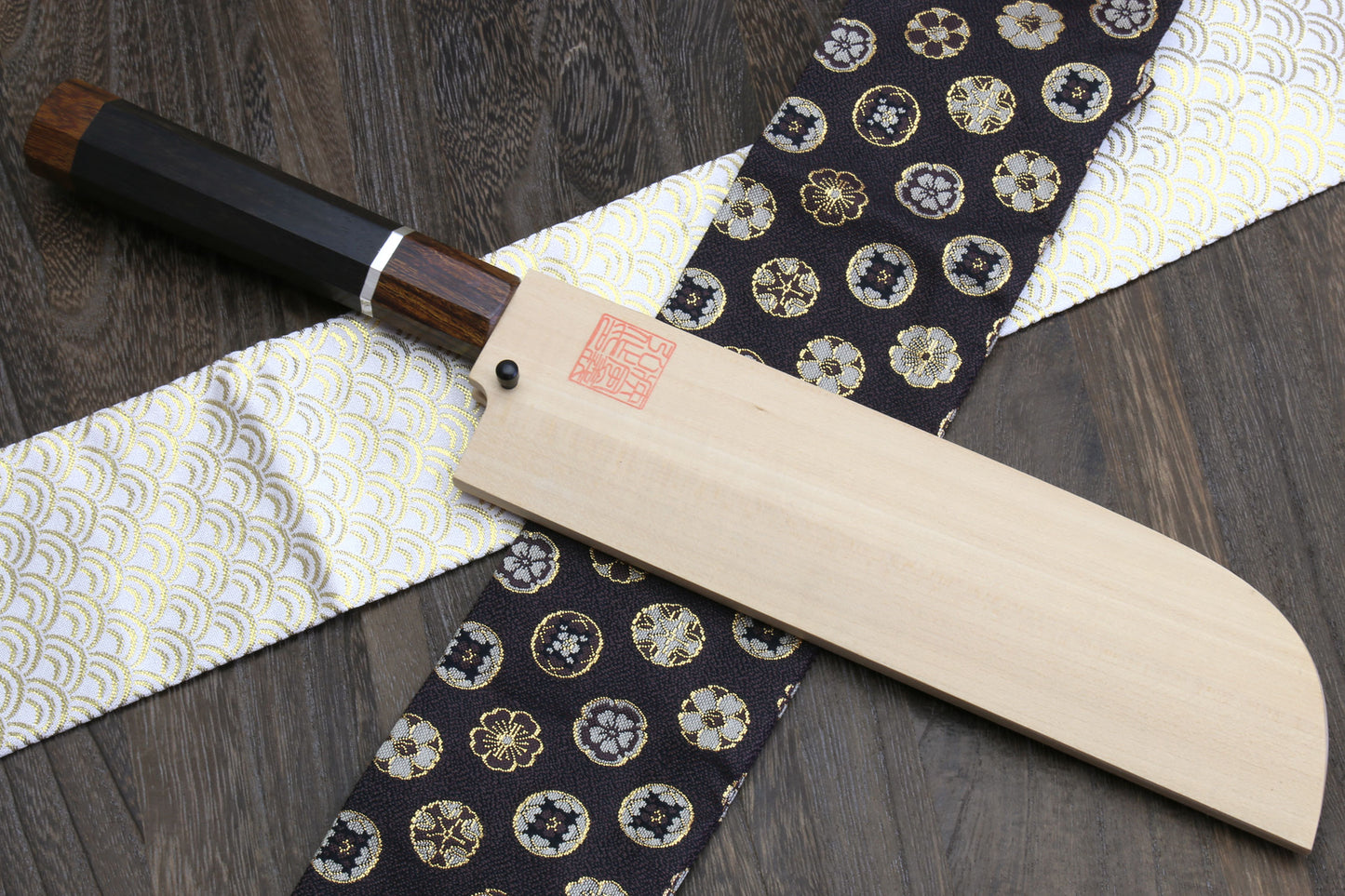 Yoshihiro Ginsan Mirror Polished Stain Resistant Kama Usuba Traditional Japanese Vegetable Chopping Chef Knife Ebony Handle with Silver Ring