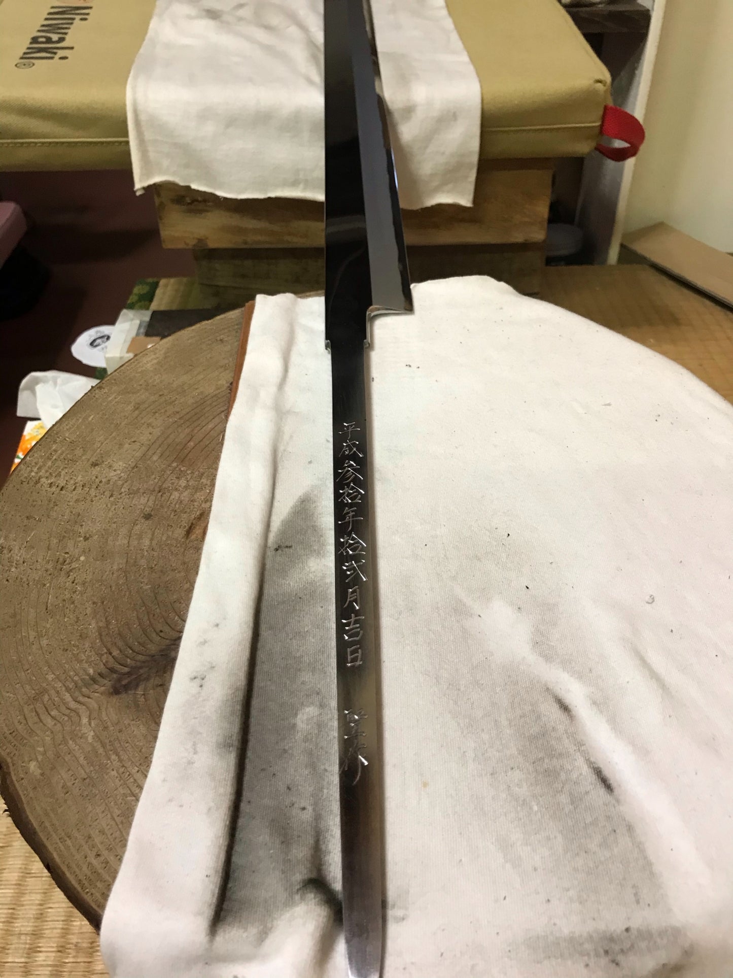 Yoshihiro Heisei Hongasumi Aoko Blue Steel #1 Single Edged Maguro Bocho Tuna Knife 29.5" (750mm)