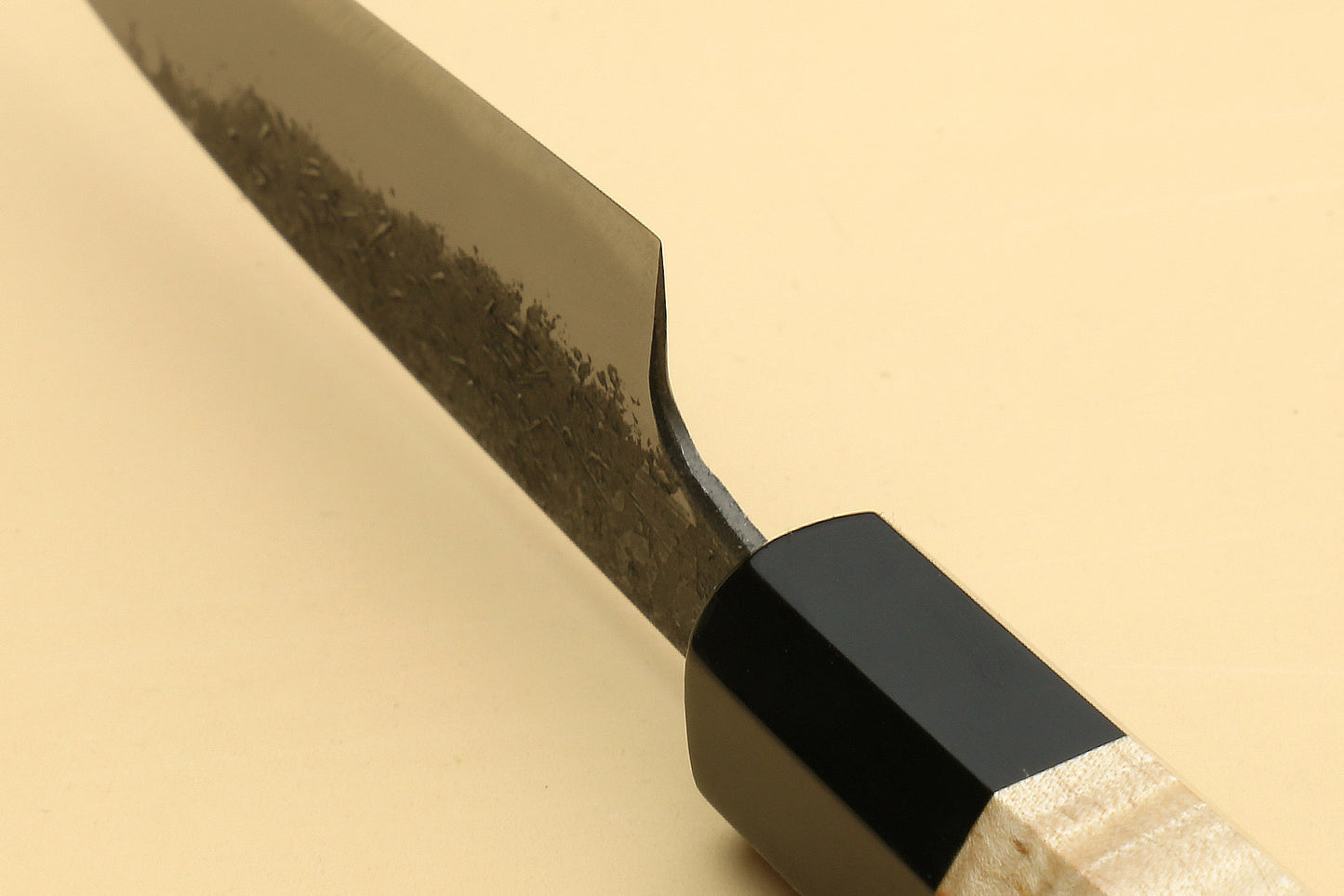 Yoshihiro Nashiji High Carbon White Steel #2 Paring Japanese Peeling Knife 3.5" (90mm) with Camphor Handle