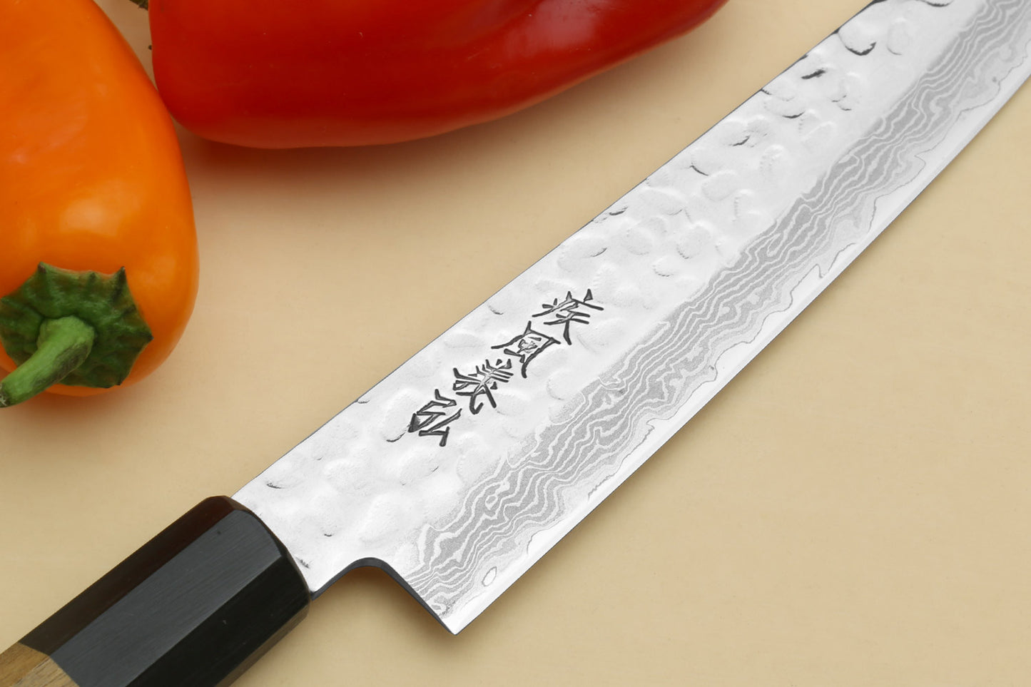 Yoshihiro VG-10 46 Layers Damascus Petty Utility Japanese Chef Knife (6" (150mm)) (Ambrosia Handle)