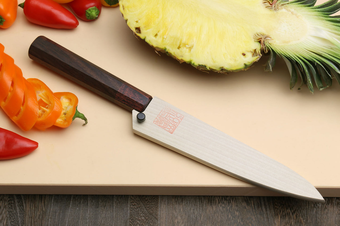 Yoshihiro VG-10 46 Layers Damascus Petty Utility Japanese Chef Knife (6" (150mm)) (Rosewood Handle)