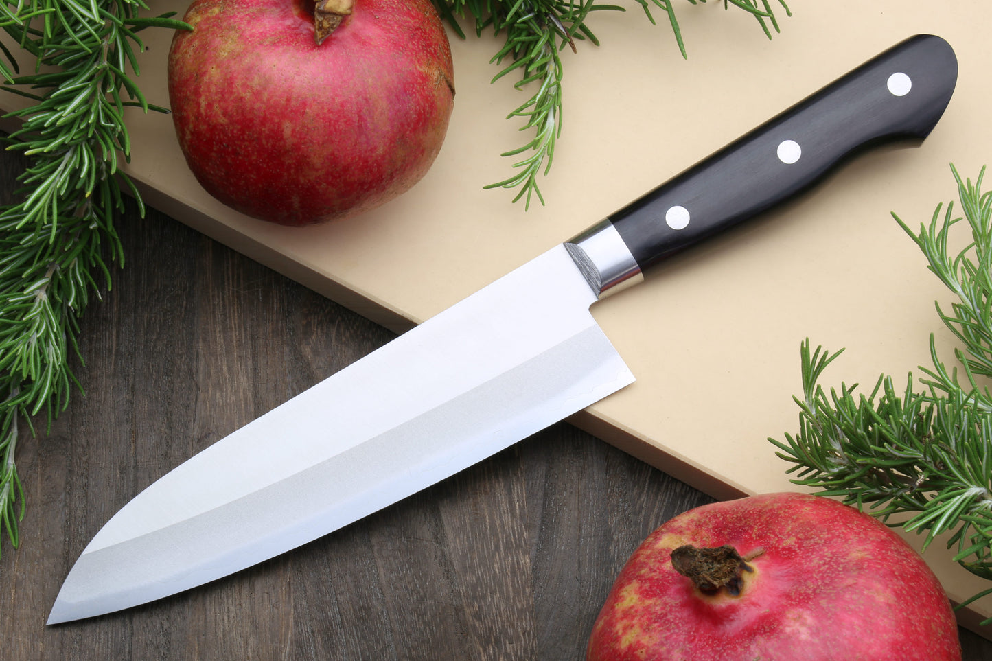 Yoshihiro VG-10 Gold Stainless Steel Santoku Multipurpose Chef Knife 7" (180mm)