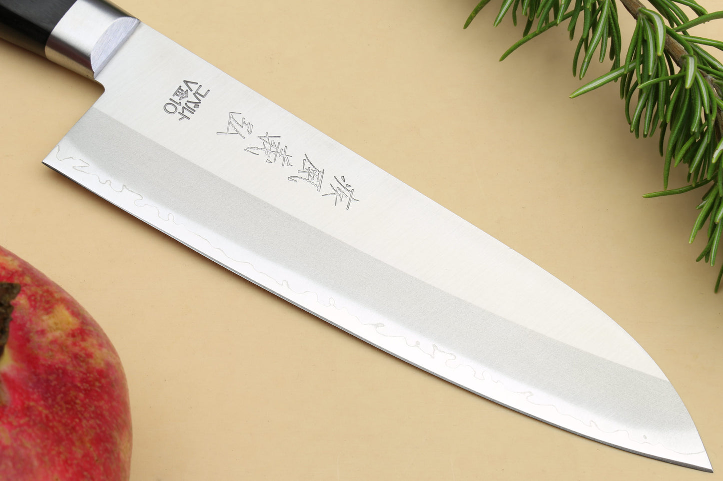 Yoshihiro VG-10 Gold Stainless Steel Santoku Multipurpose Chef Knife 7" (180mm)