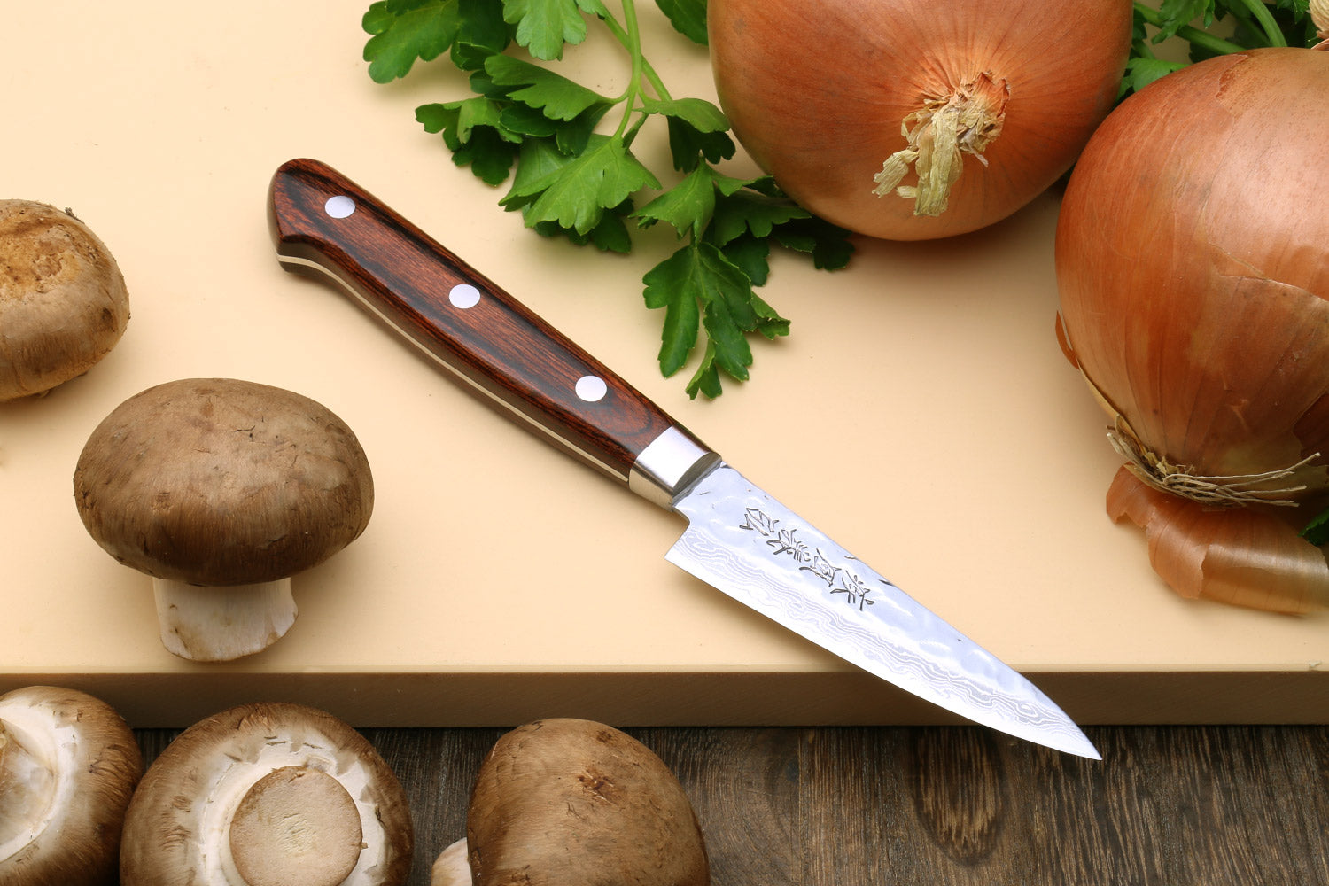 Yoshihiro paring knife with stainless-clad blade