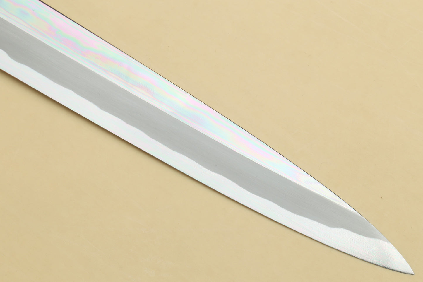 Yoshihiro Aonamiuchi Mirror-Polished Blue Steel #1 Yanagi Sushi Sashimi Japanese Knife Ebony Handle