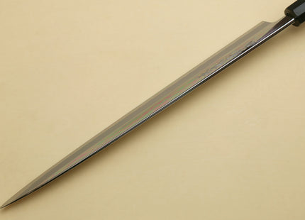 Yoshihiro Aonamiuchi Mirror-Polished Blue Steel #1 Yanagi Sushi Sashimi Japanese Knife Ebony Handle