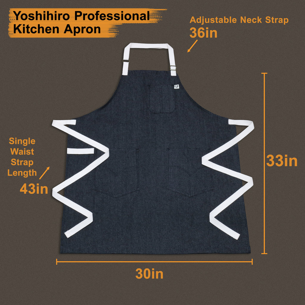Yoshihiro Black Denim Professional Kitchen Apron