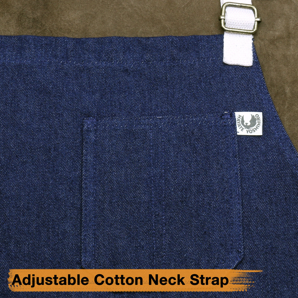 Yoshihiro Dark Navy Denim Professional Kitchen Apron