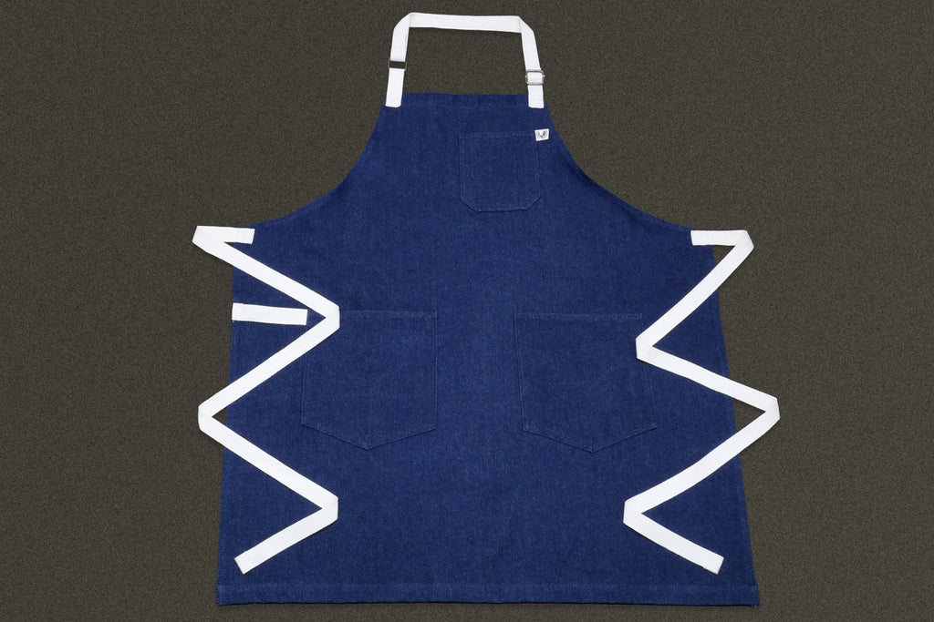 Yoshihiro Dark Navy Denim Professional Kitchen Apron