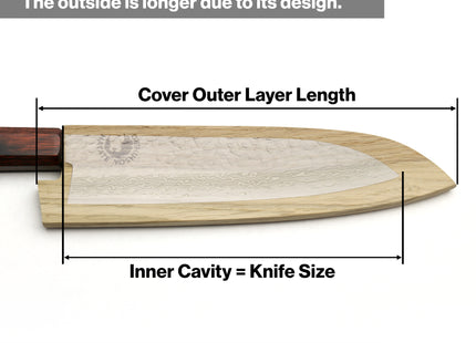 Yoshihiro Magnetic Oak Wood Saya Cover Blade Protector for Santoku