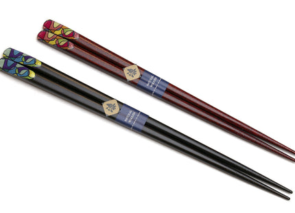 Japanese Premium Chopsticks Fukiurushi Lacquered Retro Graphic With Paulownia Wooden Box