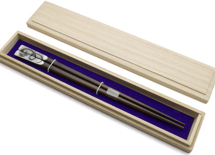 Premium Japanese Ebony Wood Chopsticks - Black Dragon Lacquered in Paulownia Box
