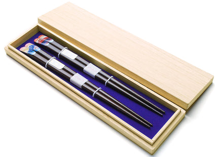 Japanese Premium Chopsticks Fukiurushi lacquered Mt. Fuji Four Seasons with Paulownia wooden box