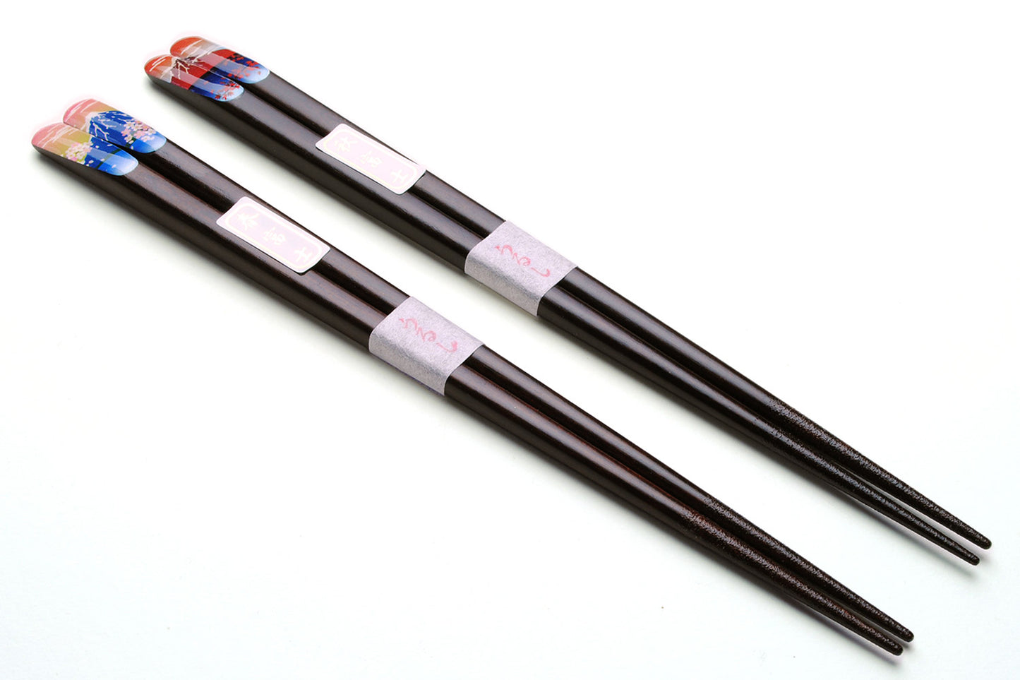 Japanese Premium Chopsticks Fukiurushi lacquered Mt. Fuji Four Seasons with Paulownia wooden box