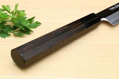 Yoshihiro Hongasumi Ginsan Mirror Polished High Carbon Stain Resistant Steel Yanagi Sashimi Knife Ebony Handle