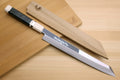 Yoshihiro Ginsan Mirror Polished Stain Resistant Steel Yanagi Kiritsuke Sushi Sashimi Japanese Knife Octagonal Handle with Alternative Ivory Bolster
