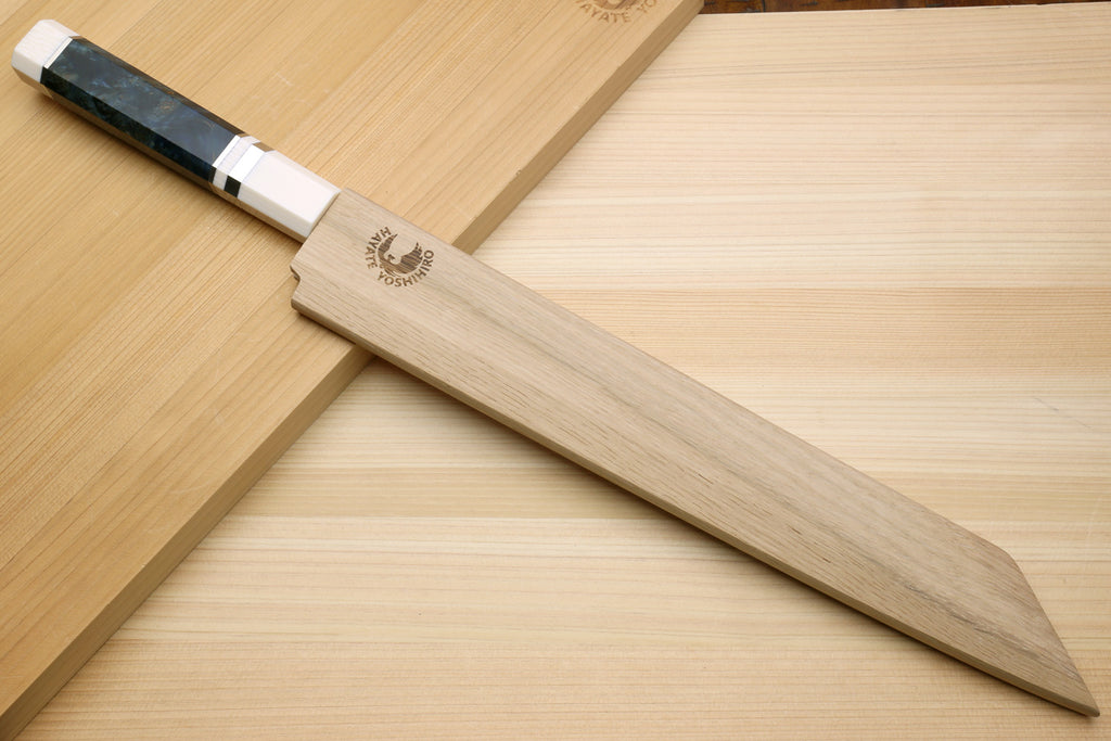 Yoshihiro Ginsan Mirror Polished Stain Resistant Steel Yanagi Kiritsuke Sushi Sashimi Japanese Knife Octagonal Handle with Alternative Ivory Bolster