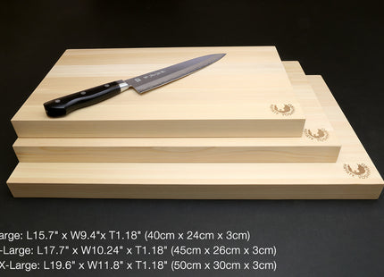 Yoshihiro Hinoki Cypress Anti-bacterial Japanese Natural Wooden Professional Grade Cutting Board (Thickness: 1.18"(30mm))