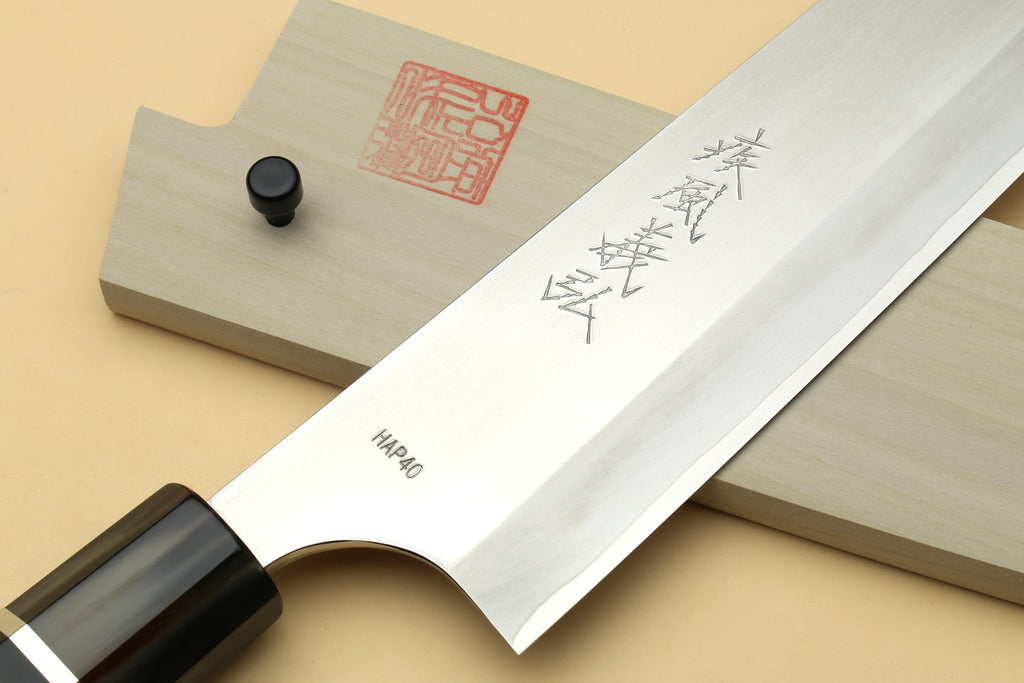 Yoshihiro High Speed Steel HAP40 3-Set with Octagonal Ebony Wood Handles with Triple Ring