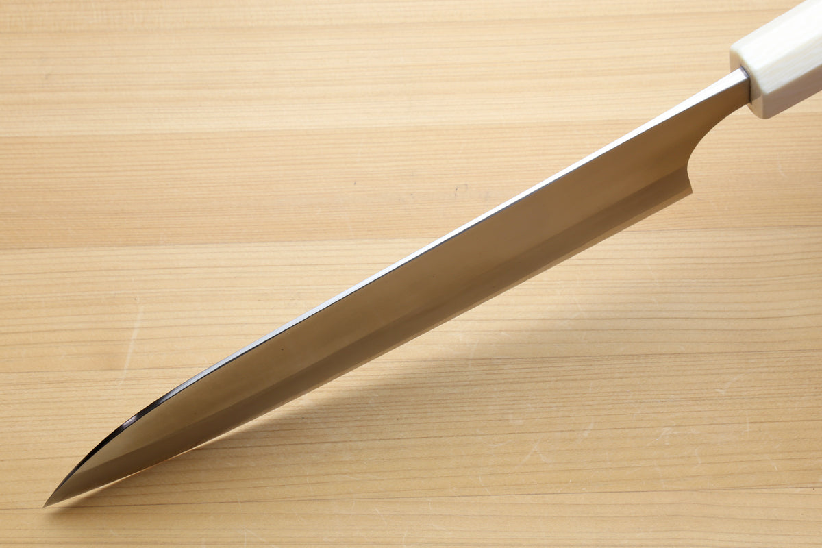 Gyuto chef's knife blade profile with HAP40 steel, pointed tip