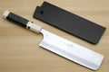 Yoshihiro High Speed Steel HAP40 Nakiri Vegetable Chefs Knife with Ocean Blue Handle with Ivory Bolster