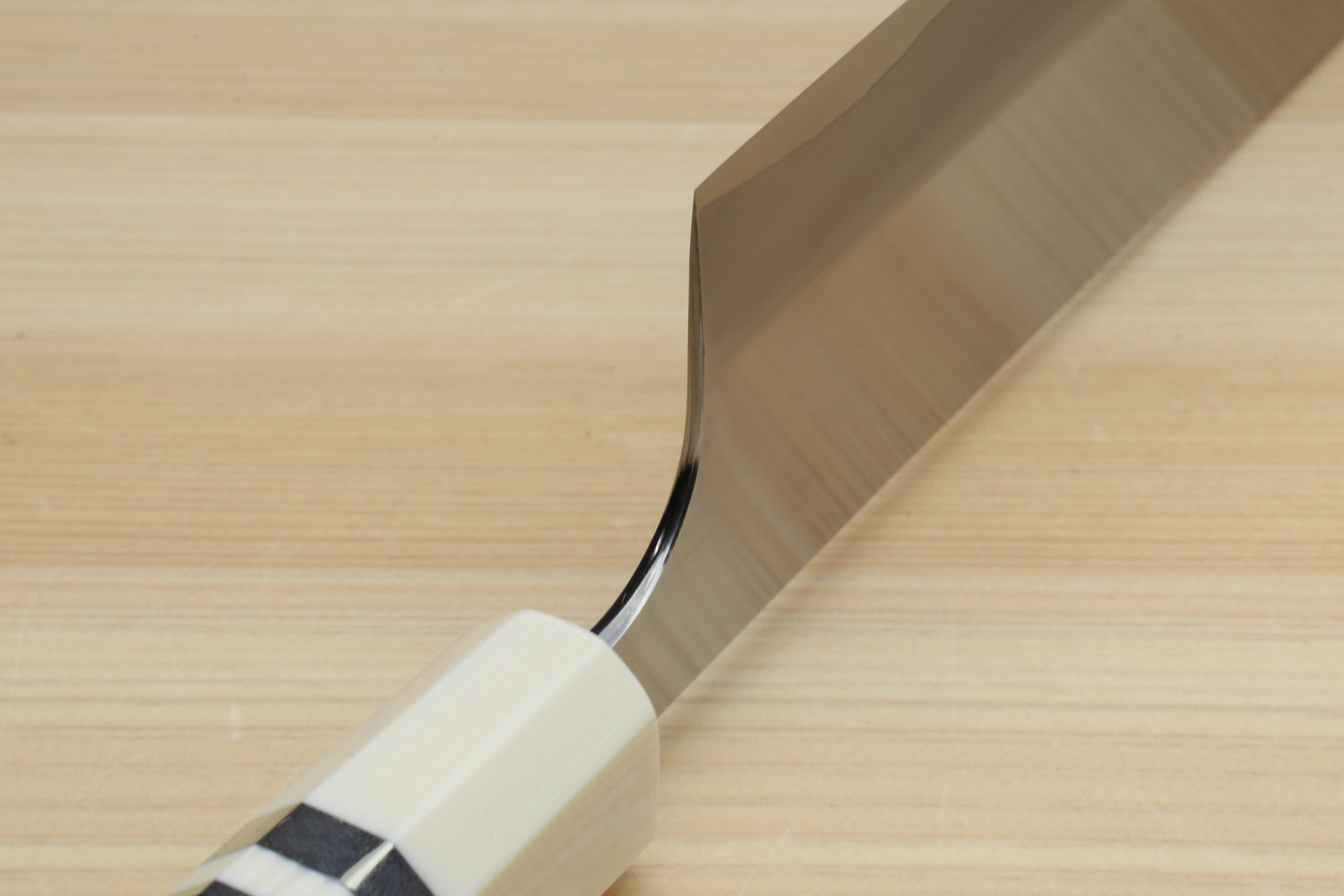 Yoshihiro High Speed Steel HAP40 Nakiri Vegetable Chefs Knife with Ocean Blue Handle with Ivory Bolster