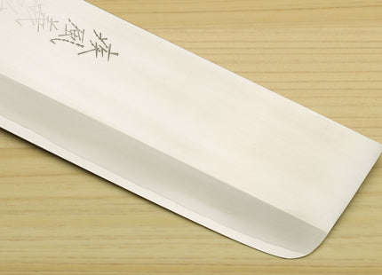 Yoshihiro High Speed Steel HAP40 Nakiri Vegetable Chefs Knife, Octagonal Ebony Wood Handle with Triple Ring