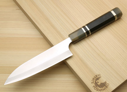 Yoshihiro High Speed Steel HAP40 Petty Multipurpose Chef Knife with Triple Ring Handle