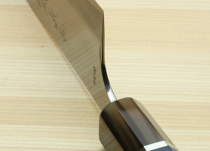 Yoshihiro High Speed Steel HAP40 Santoku Multipurpose Chefs Knife with Ocean Handle and Magnolia Saya Cover