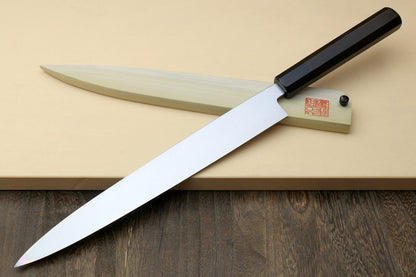 Yoshihiro Inox Stainless Steel Yanagi Sushi Sashimi Japanese Chef Knife Octagonal Ebony Handle