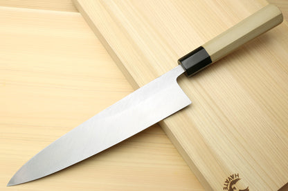 Yoshihiro Kasumi White Steel Mioroshi Filet Sushi Sashimi Japanese Chef Knife Octagonal Magnolia Handle (Blade Length: 9.5"(240mm))