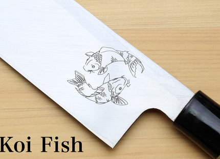 Koi fish engraving