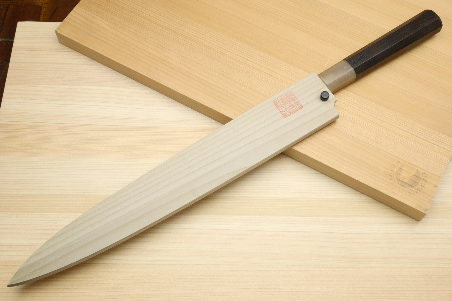 Yoshihiro Left Handed Masashi Hongasumi White Steel Yanagi Sushi Sashimi Japanese Knife Ebony Handle
