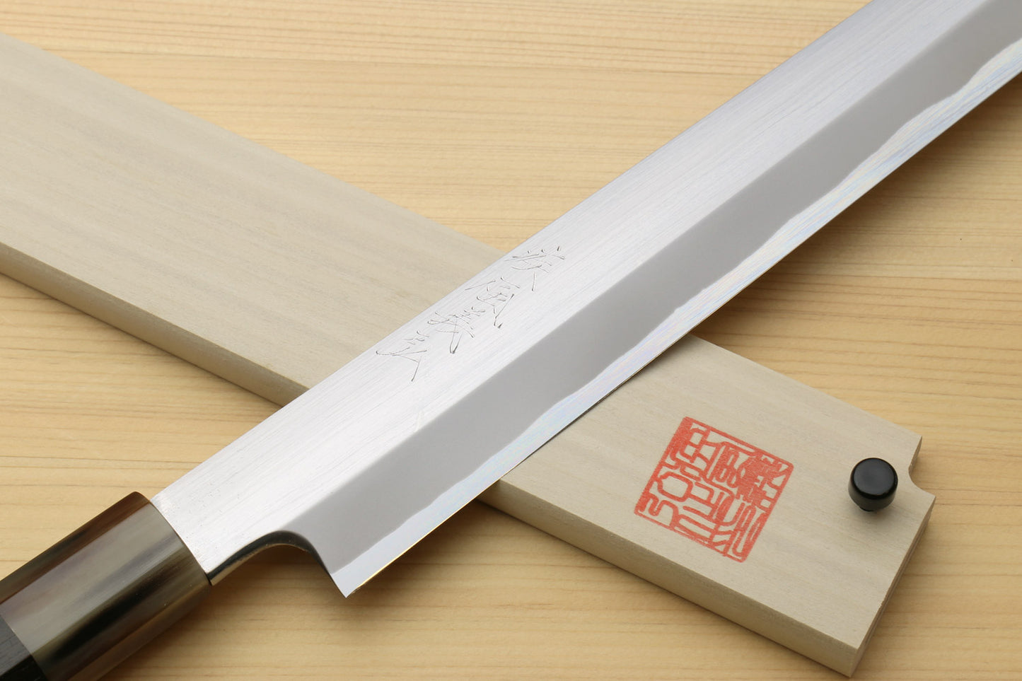 Yoshihiro Masashi Hongasumi White Steel Sakimaru Takobiki Sushi Sashimi Japanese Knife Ebony Handle