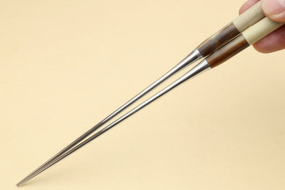 Yoshihiro Moribashi Chopsticks Japanese Sushi Chefs Traditional Garnishing Plating Tweezers Magnolia Handle (Type B)