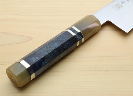 Yoshihiro AUS10 Ice Hardened Stainless Steel Gyuto Japanese Chef Knife with Ocean Blue Handle 9.5" (240mm)