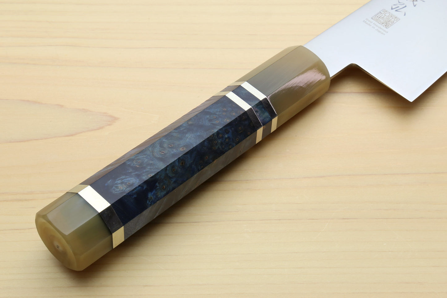 Yoshihiro AUS10 Ice Hardened Stainless Steel Gyuto Japanese Chef Knife with Ocean Blue Handle 9.5" (240mm)