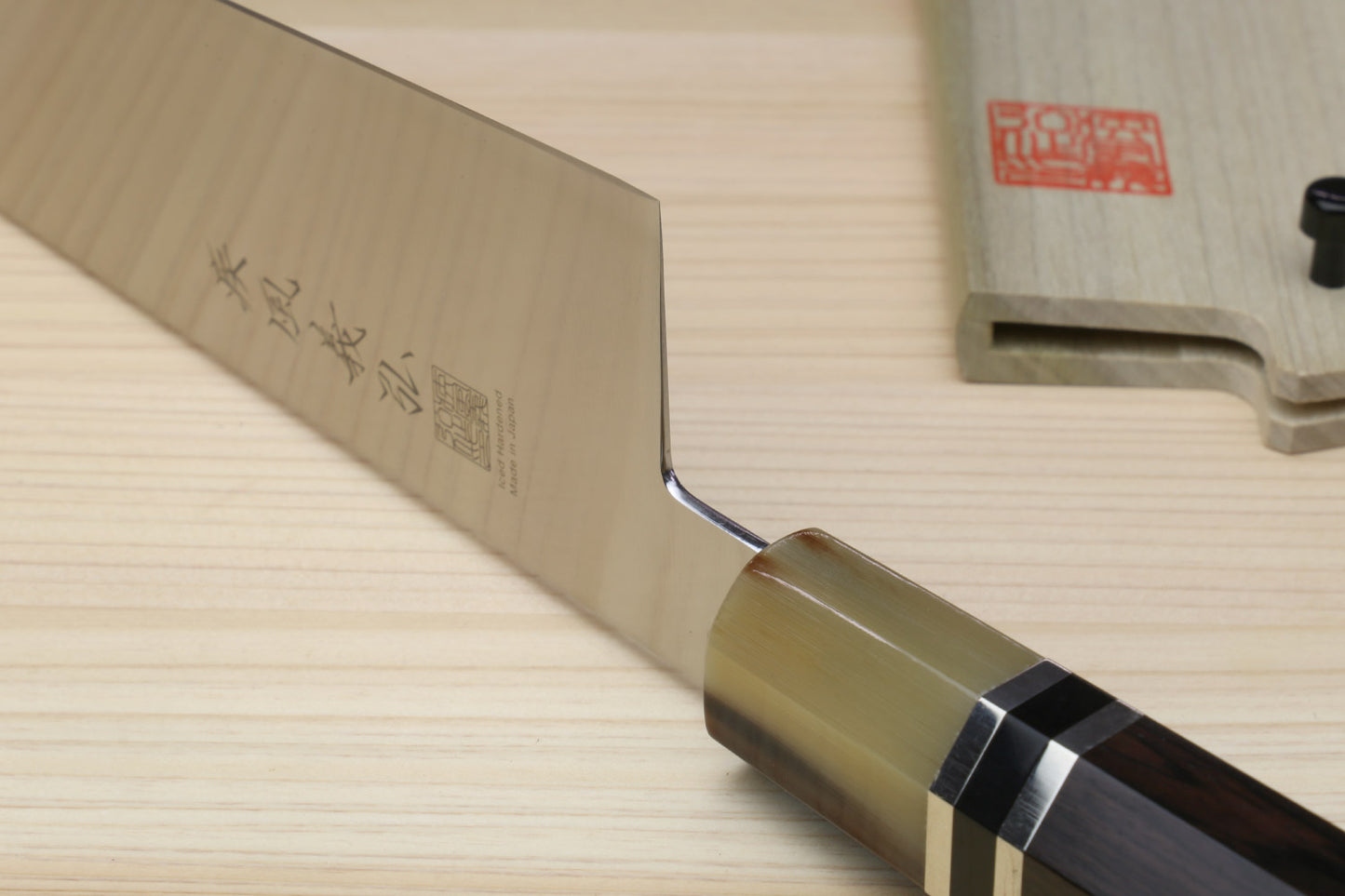 Yoshihiro AUS10 Ice Hardened Stainless Steel Gyuto Japanese Chef Knife Octagonal Ebony wood Handle with Triple ring 9.5"(240mm)