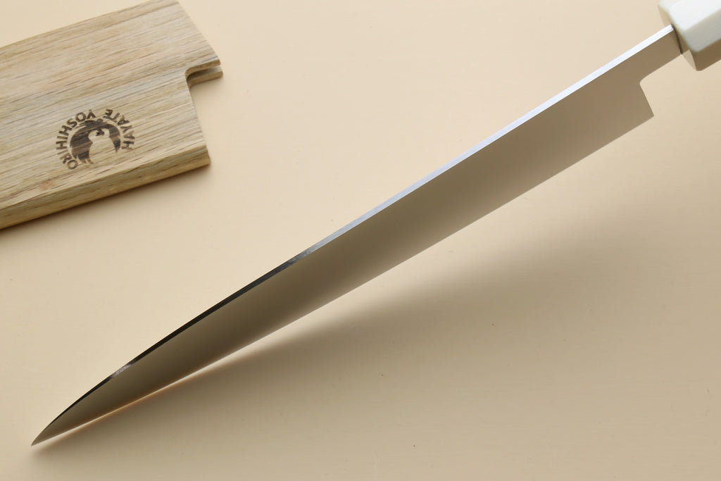 Yoshihiro AUS10 Ice Hardened Stainless Steel Gyuto Japanese Chef Knife Ebony Wood Handle with Alternative Ivory Bolster