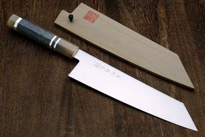Yoshihiro AUS10 Ice Hardened Stainless Steel Kiritsuke Japanese Chef Knife with Ocean Blue Handle
