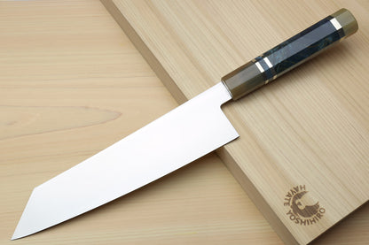 Yoshihiro AUS10 Ice Hardened Stainless Steel Kiritsuke Japanese Chef Knife with Ocean Blue Handle