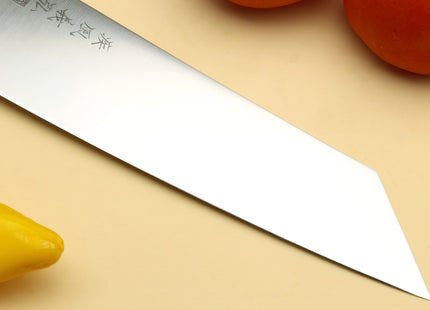 Yoshihiro AUS10 Ice Hardened Stainless Steel Kiritsuke Japanese Chef Knife Triple Ring Ebony Handle