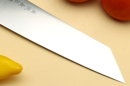 Yoshihiro AUS10 Ice Hardened Stainless Steel Kiritsuke Japanese Chef Knife Triple Ring Ebony Handle